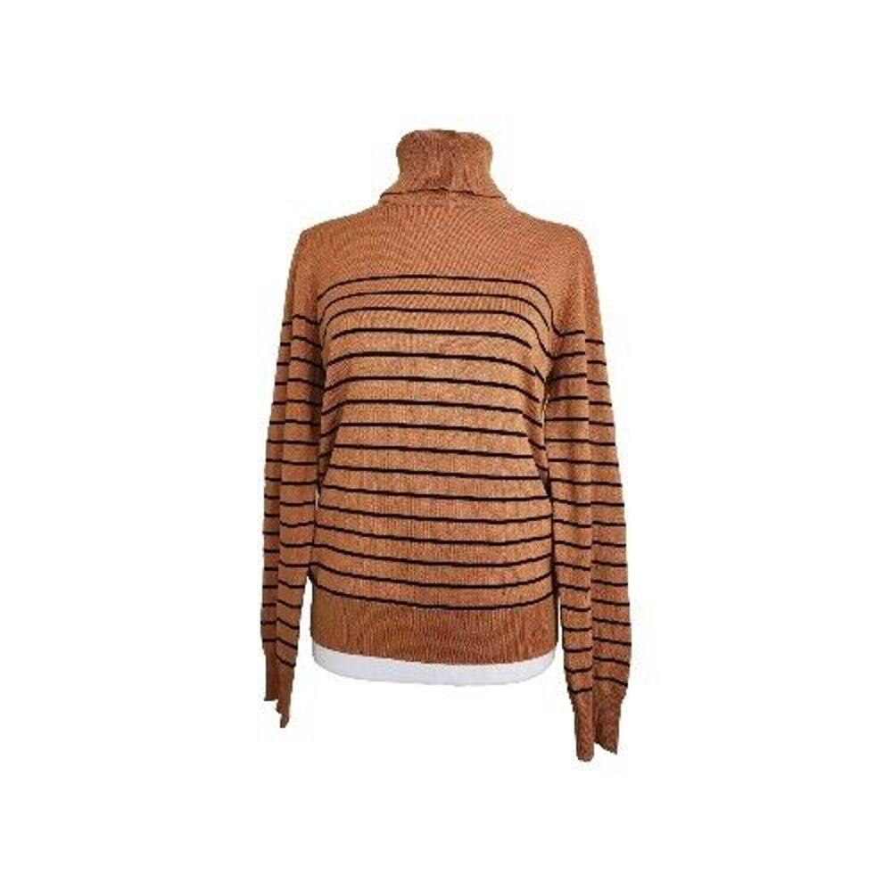 Madison Grey Women's Sweater Turtleneck Long Sleeve Size L Brown